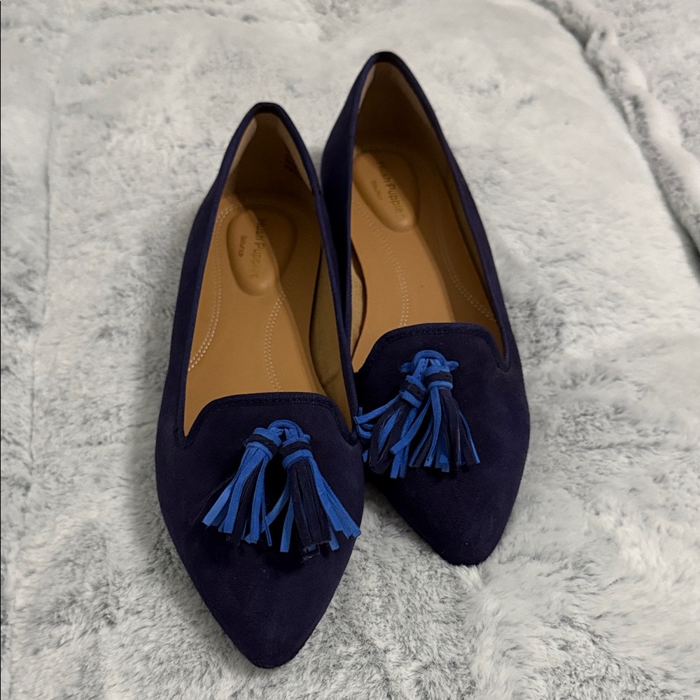 Hush Puppies Dark Blue Tassel Flats